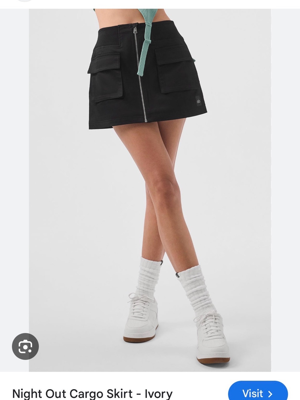 ALO Yoga Night Out Cargo Mini Skirt - Black